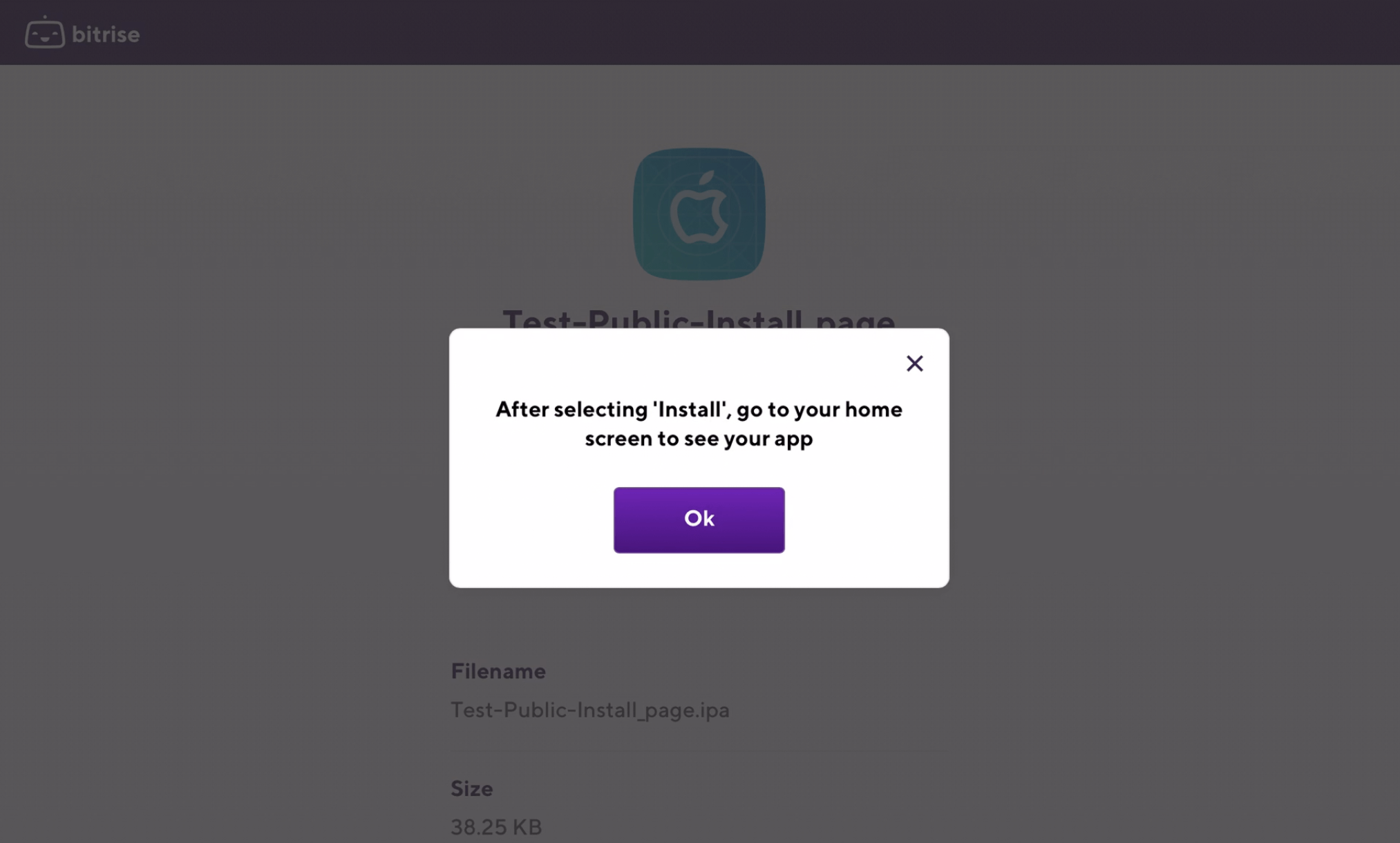 Installing an ipa file from the public install page
