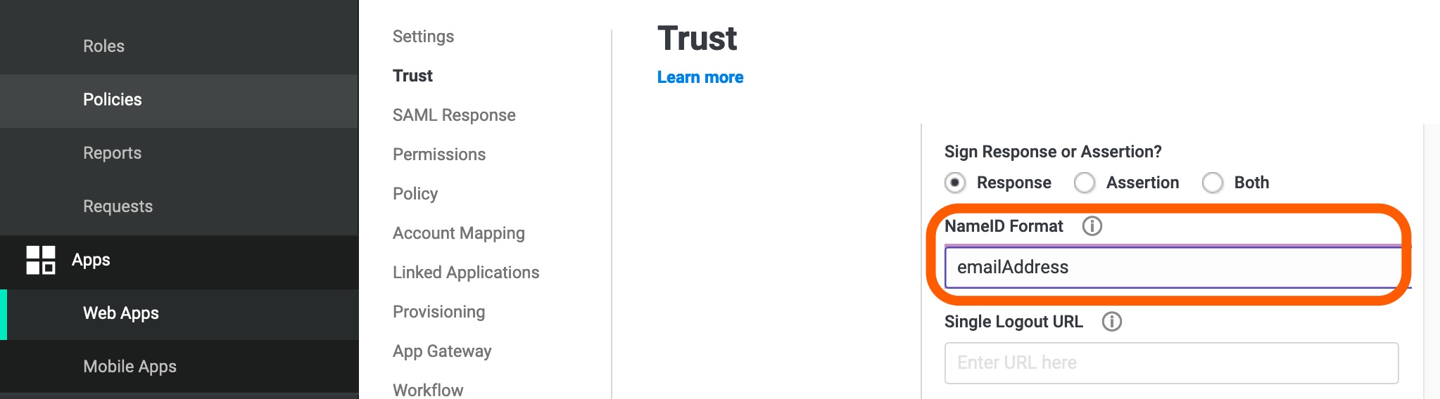 Setting up Idaptive SAML SSO for Bitrise