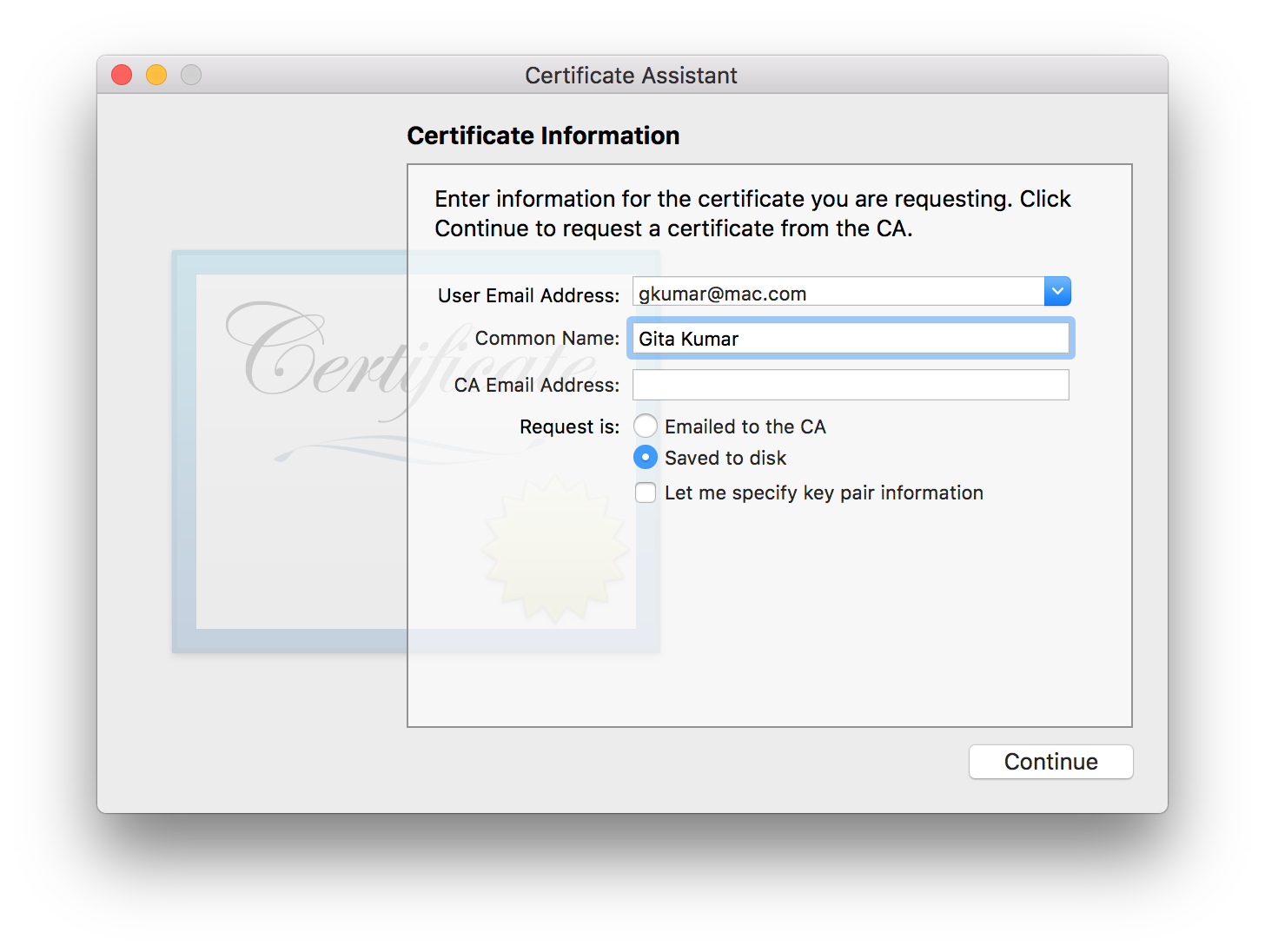 Certificate Assistant
