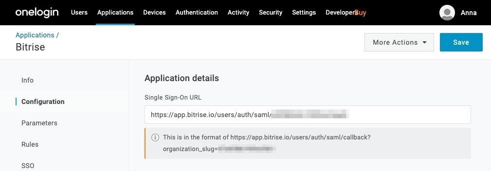 Setting up OneLogin SSO for Bitrise