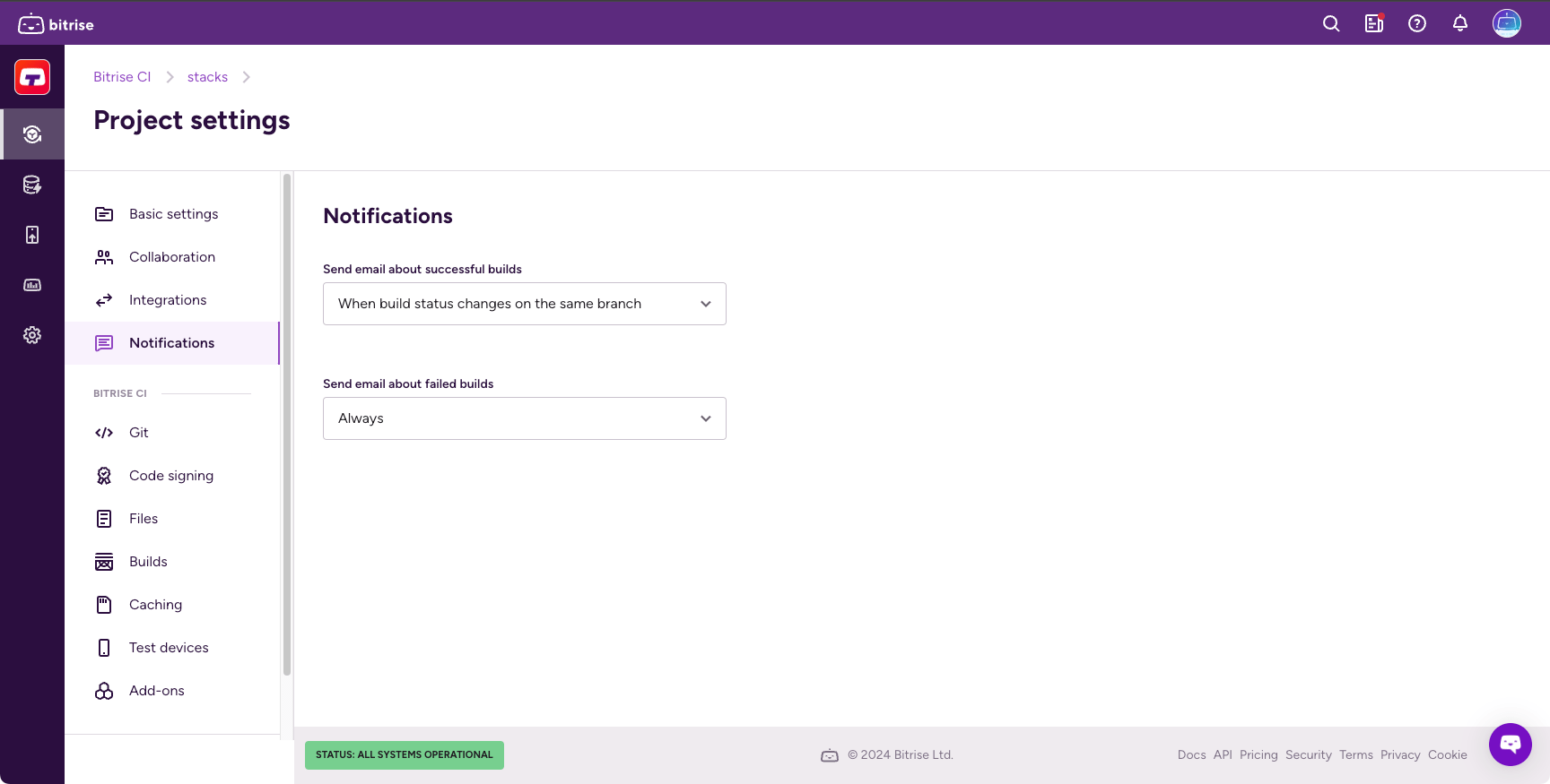 Configuring notifications