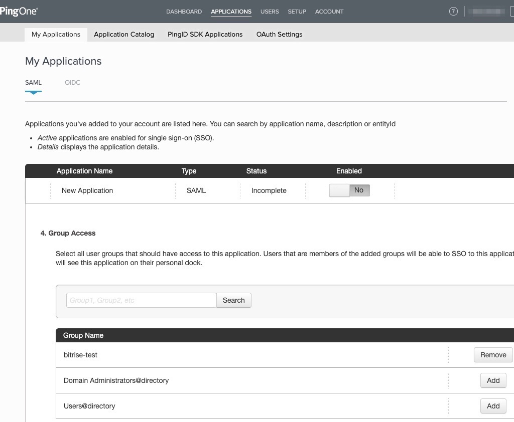 Setting up Ping Identity SSO for Bitrise