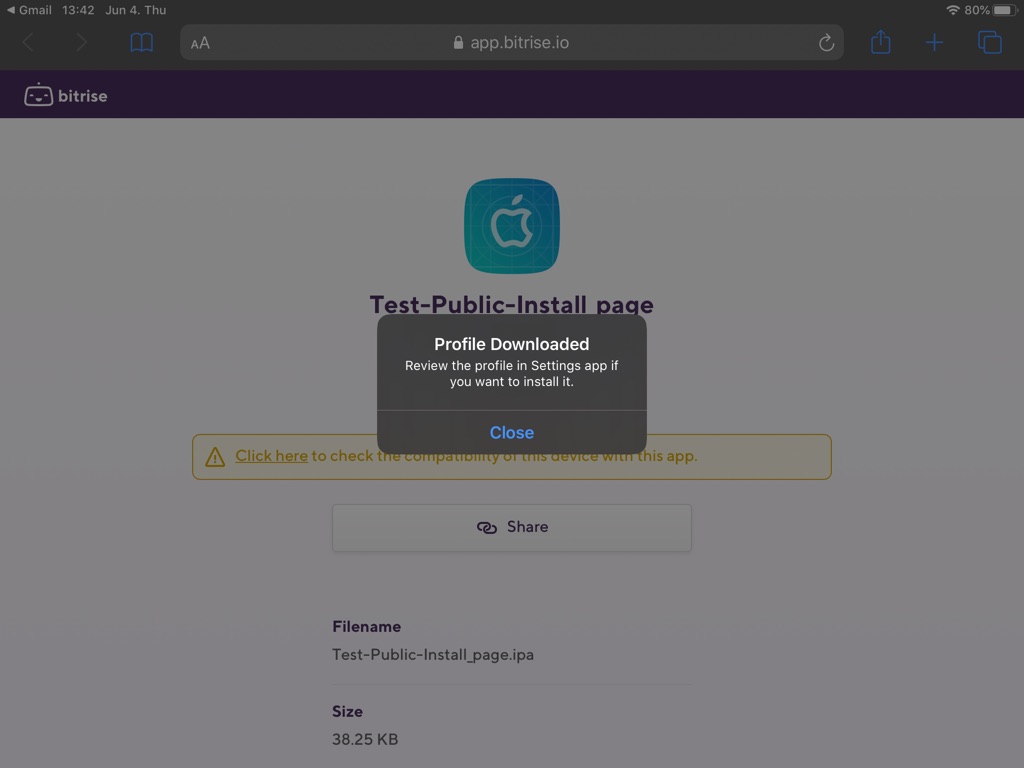 Installing an ipa file from the public install page
