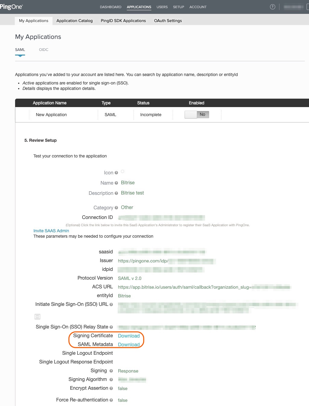 Setting up Ping Identity SSO for Bitrise